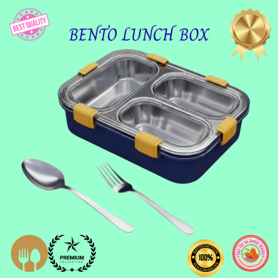 MOIRA INTERNATIONAL Compartment -3 Sealed Leak Proof Stainless Steel For Kid's & Adult_B184 3 Containers Lunch Box(1010 ml, Thermoware)