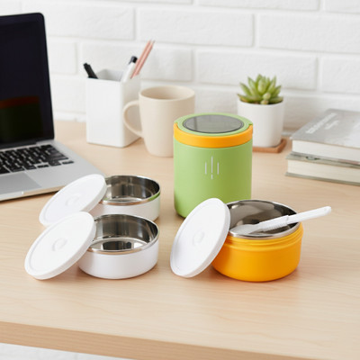 Bella n Bloom Delicious Life 3-Tier Insulated Stainless Steel Lunch Box with Handle – 17×10 cm 3 Containers Lunch Box(1 L, Thermoware)