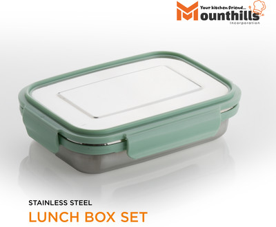MOUNTHILLS Multipurpose Lunch Box with 2 Plastic Spoon & Fork 1 Containers Lunch Box(300 ml)