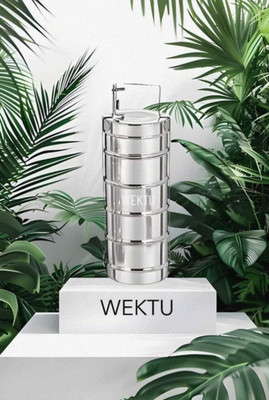 WEKTU stainless steel 5box container tiffin pack of 1, 5 Containers Lunch Box 5 Containers Lunch Box(250 ml, Thermoware)