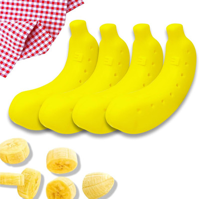 V Creation (PACK OF 4) Banana Fruit Case For School Picnic Office Travel Use Multi colour 4 Containers Lunch Box(2 L)
