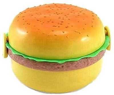 RQPFAB Burger Shape Round Lunch Box 3 Containers Lunch Box 2 Spoons(600 ml) 3 Containers Lunch Box(600 ml, Thermoware)
