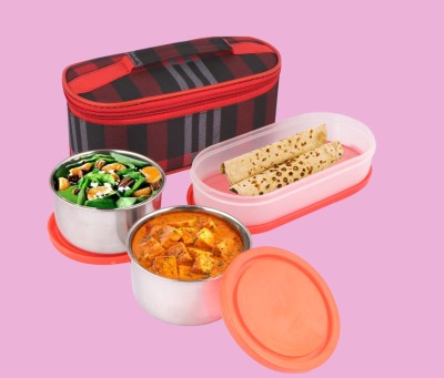 Kombuis Kitchenware AAHH_STEEL LUNCH BOX- 0046 2 Containers Lunch Box(800 ml, Thermoware)