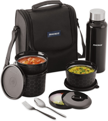 Magnus Microwave EVA 5 Lunch Box-Black(1750ML) 5 Containers Lunch Box(1750 ml, Thermoware)