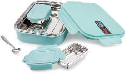 Nabhya Box with 2 Inner Steel & Steel Spoon, 3 Containers Lunch Box(1000 ml)