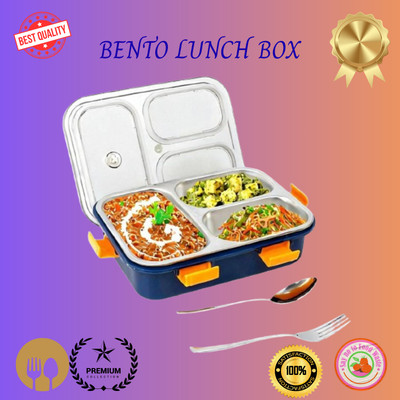 MOIRA INTERNATIONAL Lunch Box 3 Compartment Leakproof, Stainless Steel, With Spoon and Fork_DBB1018 3 Containers Lunch Box(800 ml, Thermoware)