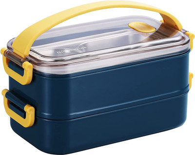 Bhaguji Insulated Leakproof Top Layer Stackable Stainless Steel Lunch Box 2 Containers Lunch Box(1400 ml)