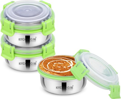 KITCHEN CLUE Stainless Steel Smart Lock N Lock Lunch Box Containers 3 Containers Lunch Box(350 ml, Thermoware)