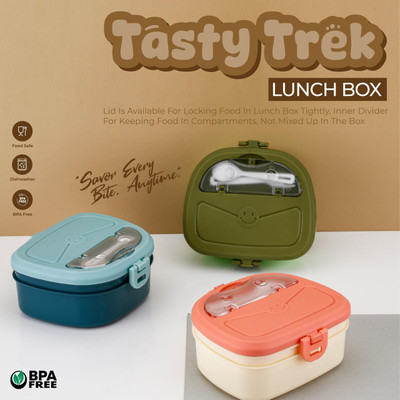 Asra Collections 3 Compartment Platic Lunch box (1000ML) 3 Containers Lunch Box(1000 ml)