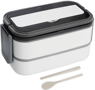 Daidokoro 2 Airtight Layer|3 Compartments Bento Lunch Box With Plastic Spoon & Chopsticks 3 Containers Lunch Box(1400 ml, Thermoware)