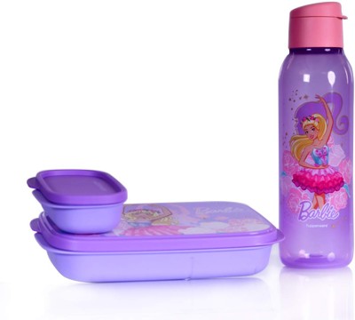 TUPPERWARE Barbie Kids Plastic Lunch Set 2 Containers Lunch Box(590 ml)