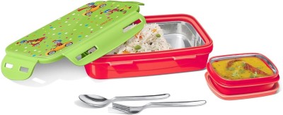MILTON Steely Deluxe Mini Inner Steel Kids Tiffin Box 2 Containers Lunch Box(400 ml, Thermoware)