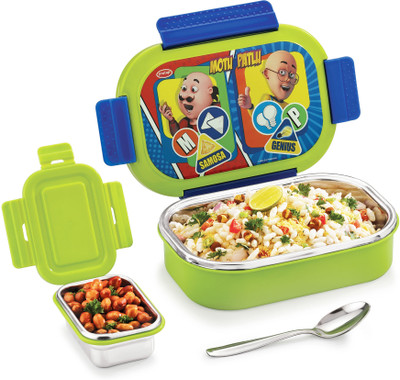 Pratap Power Lunch Kids Steel Insulated (With Separate 130ml Box) 2 Containers Lunch Box(780 ml)