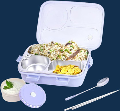 Kello Lunch Box for Kids Compartment Insulated Stainless Steel Tiffin Box for KID_K267 3 Containers Lunch Box(750 ml, Thermoware)
