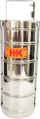Super HK Stainless Steel Traditional Tiffin Carrier l Lunch Box for Office/College/School 5 Containers Lunch Box(1500 ml)