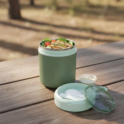 KEATON Stainless Steel Insulated Soup Container with Spoon | Leakproof Nasta box 1 Containers Lunch Box(530 ml)