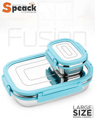 SPEACK Stainless Steel Tiffin 2 Containers Lunch Box(1100 ml)