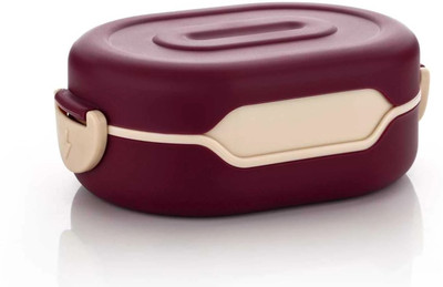 MAGICSPOON Lunch Box with 2 Compartment, Stylish lid & 2 in 1 Spoon (Red, 800 ml) 1 Containers Lunch Box(800 ml)