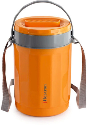 cello Hottron Three layered | Easy to carry & Stackable 3 containers | Musturd 3 Containers Lunch Box(900 ml, Thermoware)