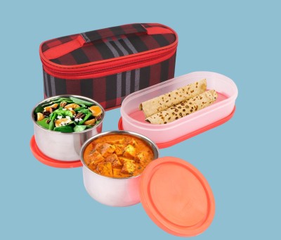 Kombuis Kitchenware AAHH_STEEL LUNCH BOX- 0016 2 Containers Lunch Box(800 ml, Thermoware)