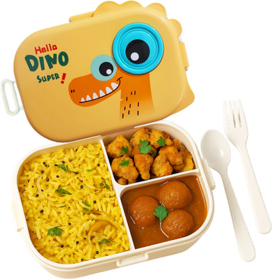 Wizmo Dino Kids School 2 Containers Lunch Box(550 ml)