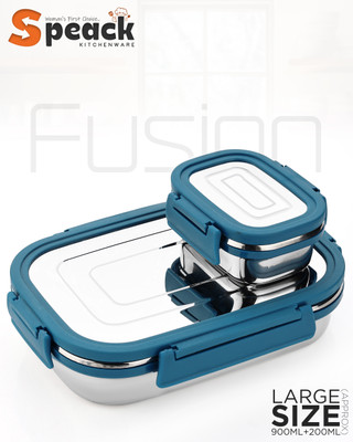 SPEACK Steel Tiffin for Kid 2 Containers Lunch Box(1000 ml)