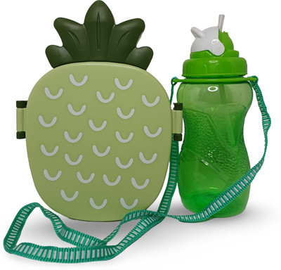 ABC Pineapple Design Lunch Box With Bottle Combo, Lunch Box, School set 1 Containers Lunch Box(700 ml)