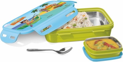 MILTON Steely ELITE Deluxe Insulated Inner Steel Box,with Steel Container,GREEN 2 Containers Lunch Box(500 ml, Thermoware)