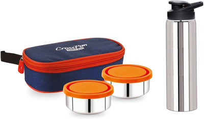 CrossPan S SLunch Box/Tiffin Box with 750 ml SS Water Bottle_CP 2 Containers Lunch Box(560 ml)