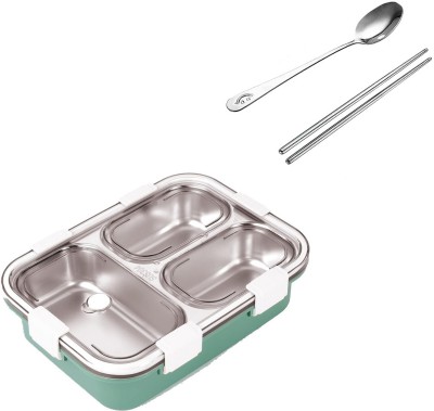 Masox Store Leakage Proof Stainless Steel Lunch Box with Chopstick & Spoon Office K5 1 Containers Lunch Box(350 ml, Thermoware)