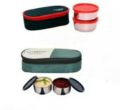 MUKTIDAYA ENTERPRISES zipper lunchbox 2tier for office pack of 1 2 Containers Lunch Box(350 ml)