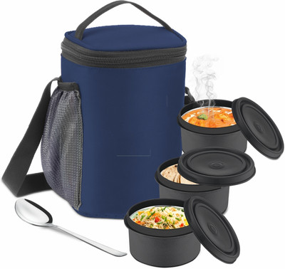 Virtue Steel Micro Pro Lunch Box With 3 Micro Containers And 1 Spoon 3 Containers Lunch Box(1200 ml)