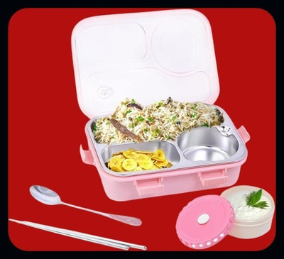 Kello Compartment -3 Sealed Leak Proof Stainless Steel For Kid's & Adult_K145 3 Containers Lunch Box(750 ml, Thermoware)