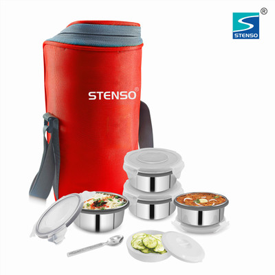STENSO FRESH LUNCH 4 (CLICK N LOCK) LUNCH BOX 5 Containers Lunch Box(1300 ml)