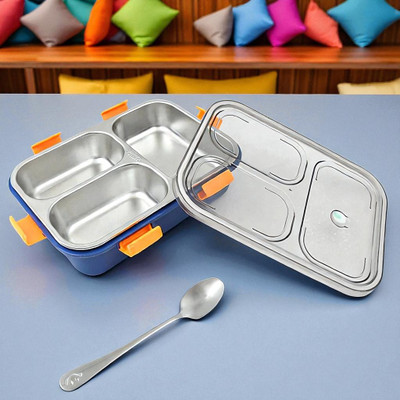 Colorbee Insulated 3-Compartment Stainless Steel Lunch Box for Daily Meals 3 Containers Lunch Box(750 ml, Thermoware)
