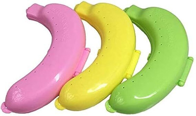 SALTANAT TRADER Banana Protector Case Set of 3 – Hard Plastic Storage Box with Vent Holes 3 Containers Lunch Box(200 ml)