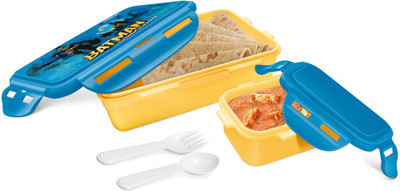 MILTON Mini Fun Treat Super Plastic Tiffin Box for Kids, Dark Yellow 2 Containers Lunch Box(650 ml, Thermoware)