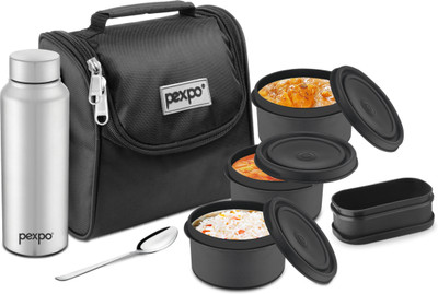 pexpo Steel Meal Box Ultra With 750 ml 3 Containers Lunch Box(1950 ml)