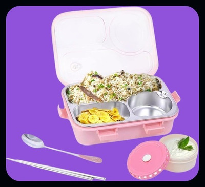 Kello Compartment -3 Sealed Leak Proof Stainless Steel For Kid's & Adult_K014 3 Containers Lunch Box(750 ml, Thermoware)