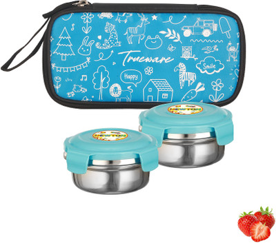Trueware NEWTON Kids Lunch Pack With Stainless Steel Clip & Close Container 350ML Each 2 Containers Lunch Box(700 ml)