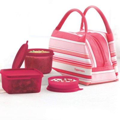 TUPPERWARE Tupin Plastic Spring Surprise Lunch Set 3 Containers Lunch Box(700 ml)