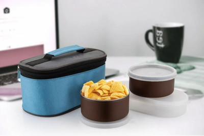 VSELL Tiffin Box For Office, Insulated Tiffin Box Lunch box with Bag 3 Containers Lunch Box(800 ml, Thermoware)