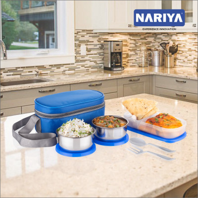 NEW DESIGN OF TIFFIN SET IN STAINLESS STEEL CONTAINER 2 Containers Lunch Box(700 ml)