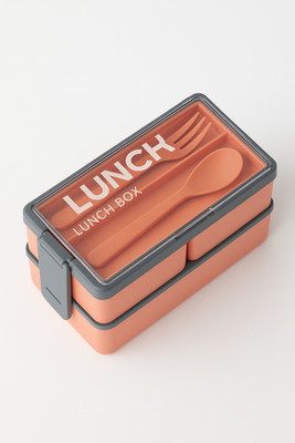 ServeMate Compact Double Decker Tiffin Box | 3 Compartments, 2 Spoons – 1400 ml 3 Containers Lunch Box(1400 ml)