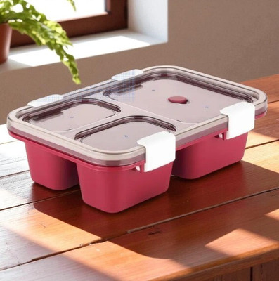 DHARA ENTERPRISE Stainless Steel Lunch box 3 Containers_S49 3 Containers Lunch Box(1001 ml)