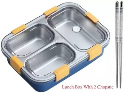 Zigmo Lunch Tiffin Box Fork With 2Chopstic Food 3 Container Kids Office College School 3 Containers Lunch Box(750 ml, Thermoware)