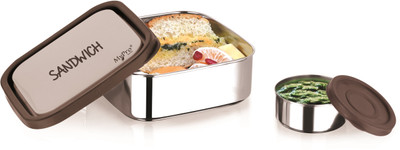 Mypro - Sandwich Medium Lunch box - With 1 Large & 1 Small Container - Leakproof 2 Containers Lunch Box(680 ml, Thermoware)
