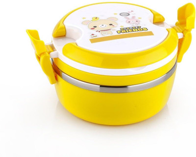 MIKAGIGI Steel Round Tiffin Box - 2 Layer 800ml Leakproof Lunch Container 1 Containers Lunch Box(800 ml)