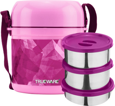 Trueware Office 2 Insulated Lunch Box |300 ml x 2, 200 ml x 1| 3 Containers Lunch Box(800 ml, Thermoware)