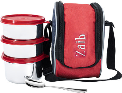Zaib Lunch_box Air_Tight|Tiffin_for_office|school| ZB-08 container with spoon Tiffin 3 Containers Lunch Box(1010 ml, Thermoware)